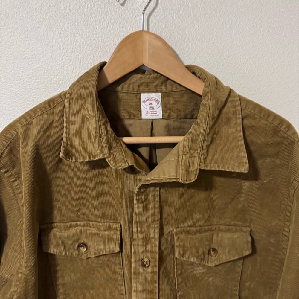 Brooks Brothers Corduroy Western Shirt Jacket Shacket Tan Relaxed Fit X-Large - Picture 3 of 8